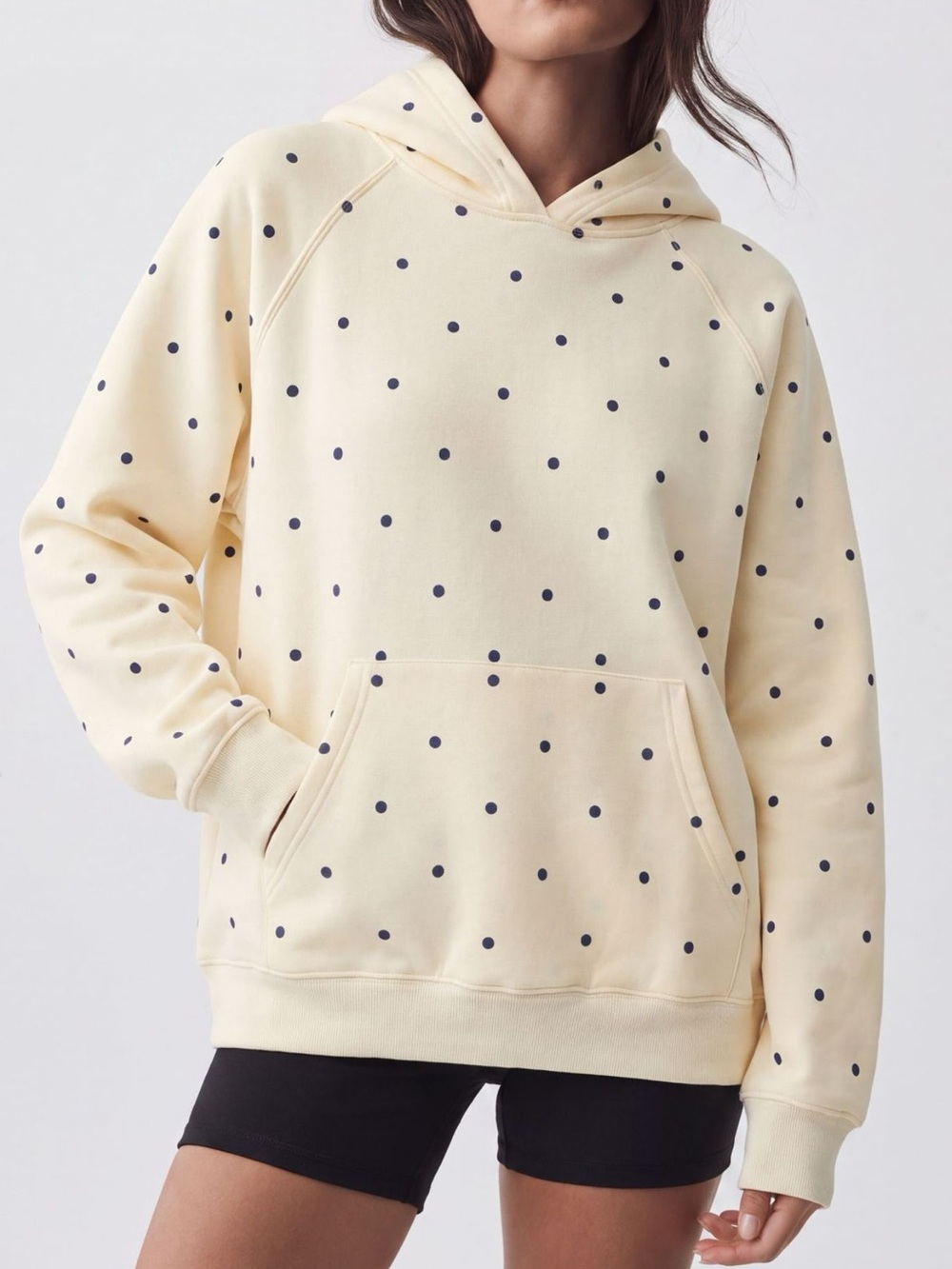 Polka Dot Raglan Sleeve Hoodie